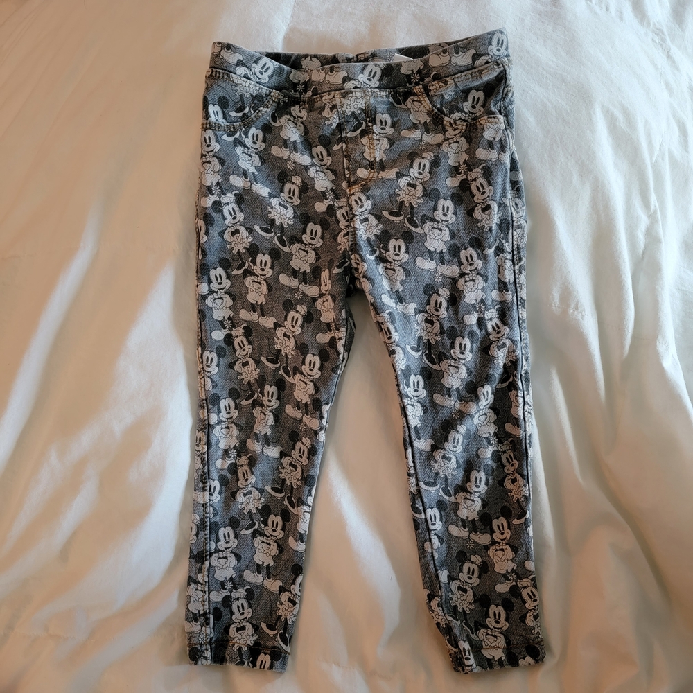 Zara Baby × Disney Baby Mickey + Minnie Mouse Patterned Leggings - Gray